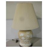 Floral & Fence Theme Ceramic Table Lamp w/ Shade