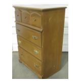 Vtg 4-Drawer Wood Chest 29.5" x 17.5" x 41.5"