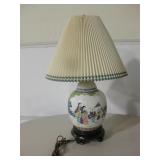 Asian Theme Ceramic Base Table Lamp w/ Shade