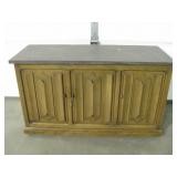 Small Wood Credenza w/ Stone Slab Top
