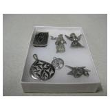 Pewter & Silver-Toned Lot - Pendants, Charms, etc