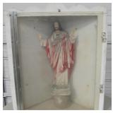 Resin Jesus Santo w/ Wood Display Box 34" Tall