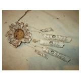 Pottery Sunflower Wind Chime signed 12" Long
