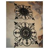Lot of 2 21" cast Iron Decorative Wall Hangings