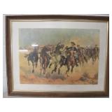 Framed Remington Print - 26" x 20"