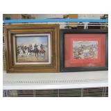 Lot of 2 Framed Cowboy Prints