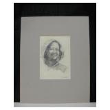 Pencil On Paper Peasant Girl - Ming Xian Chen