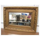 Vtg Wood Framed Wall Mirror 20" x 14"