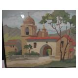 Vtg Paint By Numbers Mission Painting