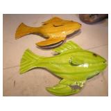 Lot of 2 27" Metal Fish Wall Hangings