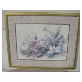 35" x 29" Double Signed Framed Floral Print