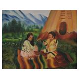 Original Western Painting On Canvas Board
