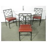 36" Round Cafe Style Table w/ 3 Metal Chairs