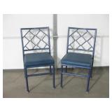 2 Metal Chairs w/ Padded Seats