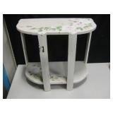 Vtg Hand Painted Floral Side Table 24" x 12" x 22"