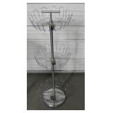 3-Tier Chrome Steel Revolving Display - 34" Tall