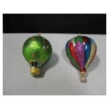 Lot Of 2 Kurt  Adler Hot Air Ballon  Ornaments