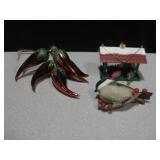 Chile Ristra Ornament & 2 Vintage Bird Ornaments