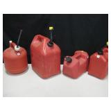 Lot Of 4 Poly Fuel Cans - 5 Gallon largest