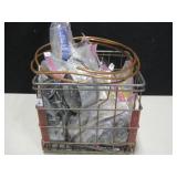 Vtg Milk Crate w/ Assorted Hardware