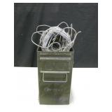 Vtg Army Ammo Can w/ Partial Barbed Wire Roll