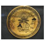 Wall Decor Mexico Hand Painted Wood Plate