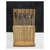 Vtg Drill Bits For Drill Braces - With Wood Case