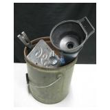 Vtg 35lb Military Pail w/ License Plates, Tools...