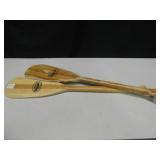 2 - 29.5" Wood Boat Paddles - Weather Cracked