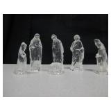 Vintage Glass Nativity Set - 4" Tallest