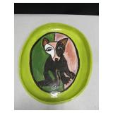 Vintage 12" Mexican Chihuahua Decorated Plate