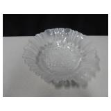 Frosted Ruffled Edge Christmas Candy Dish