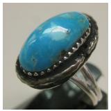 Sterling Silver & Turquoise SW Ring - Hallmarked