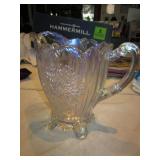 9" Iridescent Carnival Glass VTG Pitcher