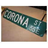 24" X 6" Corona Street Tin Sign