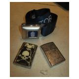 Dr. Who Car Seatbelt, Skull, Zippo Steel Lighters