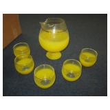 MCM 6pc Lemon Yellow Glasses/Pitcher Set