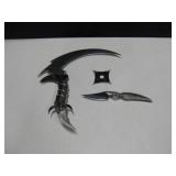 Lot of 2 Fantasy Knives, Ninja Star