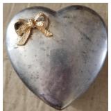 Metal Heart Jewelry Box w/ Jewelry