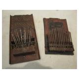Lot of 2 African Musical Kalimbas