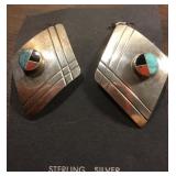 Vintage Navajo Donald Douglas Sterling Earrings