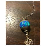 Sterling / Opal Hot Air Balloon Pendant