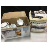 Car Cover , Corelle coffe cups , martini Glasses
