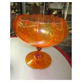 8" Amberina Glass Candy Dish