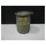 Vtg Metal Military Tin w/ Rusted Out Bottom 9"
