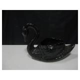 Large Ceramic Black Swan Planter - 20" Long