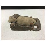 Antique Cast Iron Tool Buckle w/ Resting Mouse