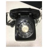 Vtg Black ITT / Stromberg Rotary Dial Desk Phone