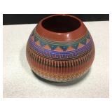 V. Leslie Navajo Polychrome Pot - 5.5" Diameter