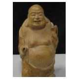 6" Carved Wood Buddha